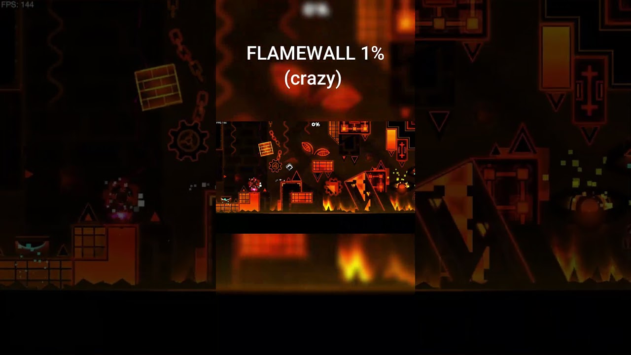 flamewall 1% insane gameplay #geometrydash #flamewall #extremedemon