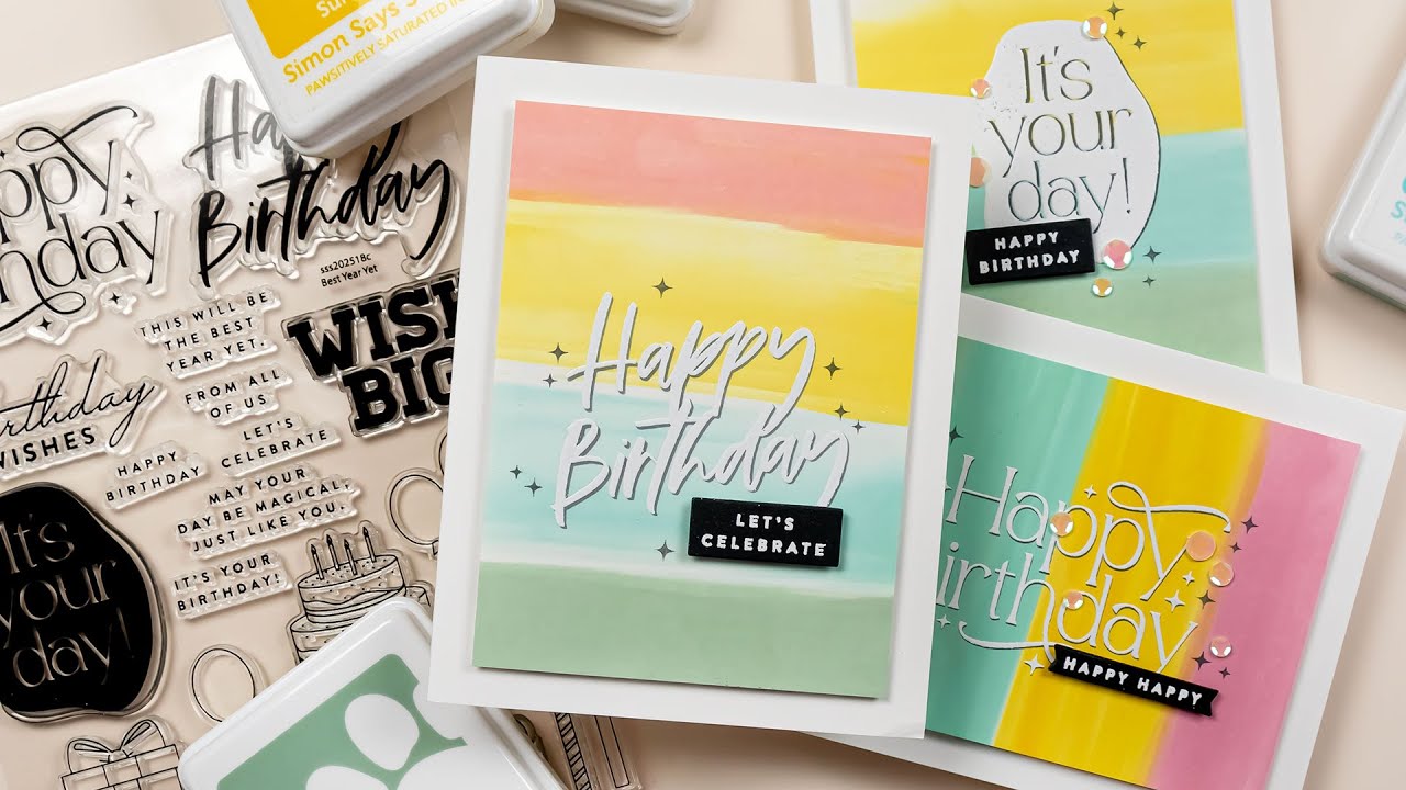 Direct to Paper Abstract Birthday Cards