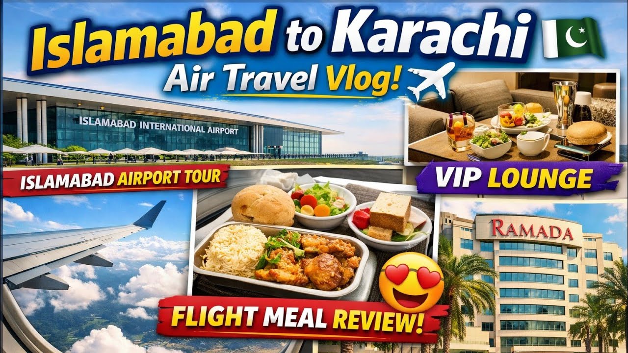 Flying Islamabad to Karachi 🌤️ | Airport Tour, Takeoff Landing & Luxury Hotel Experience