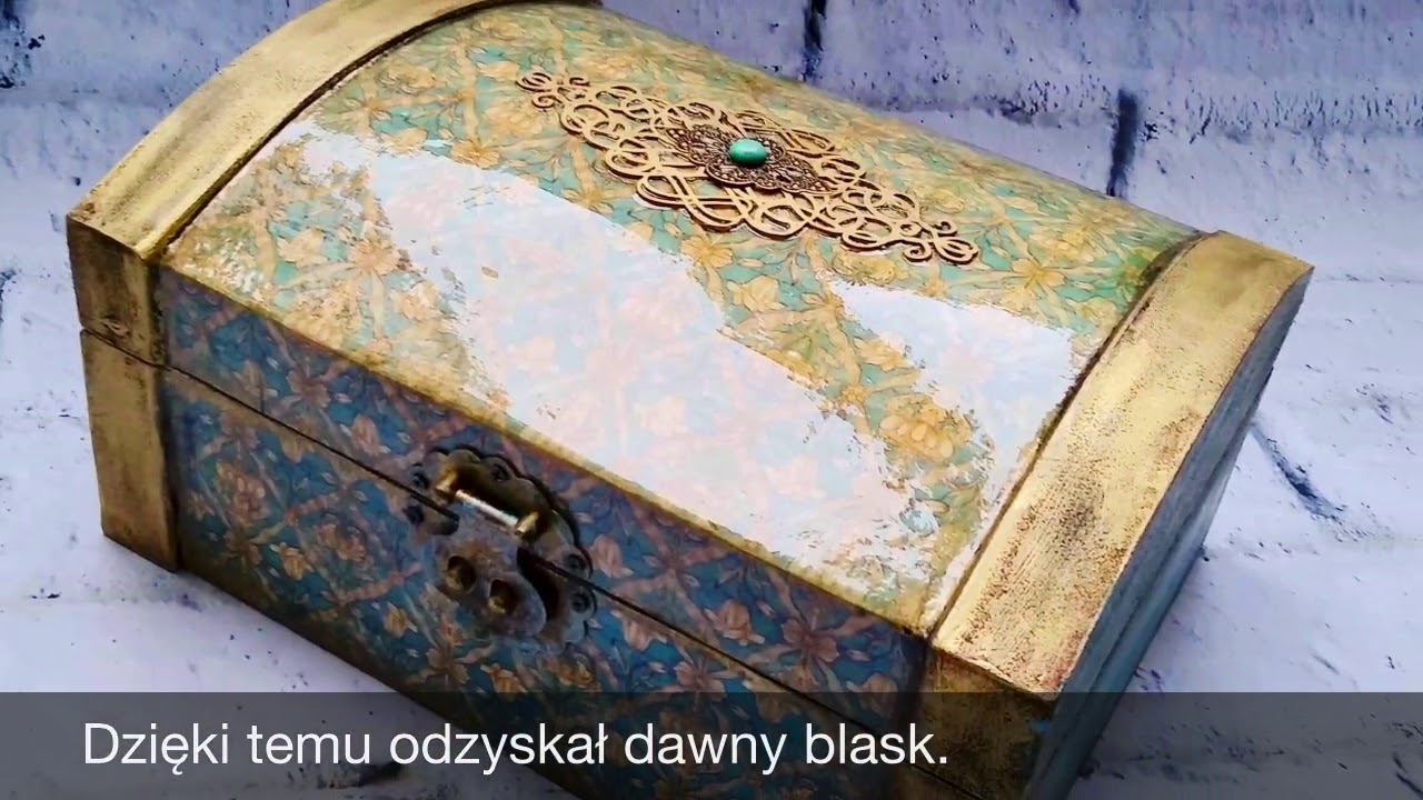 Metamorfoza starego kufra / Decoupage / Papier: Fabrika Decoru