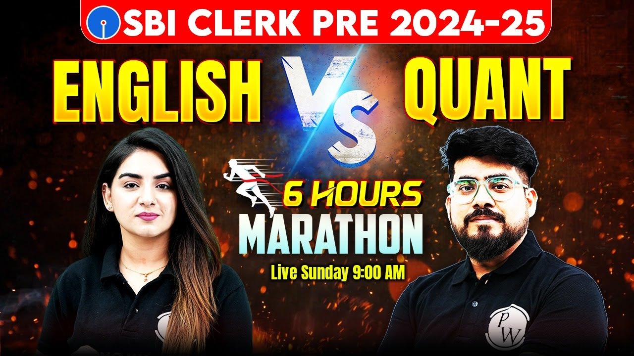 SBI Clerk Marathon Class 2025 | English + Quant Marathon for SBI Clerk 2025 | Banking Wallah