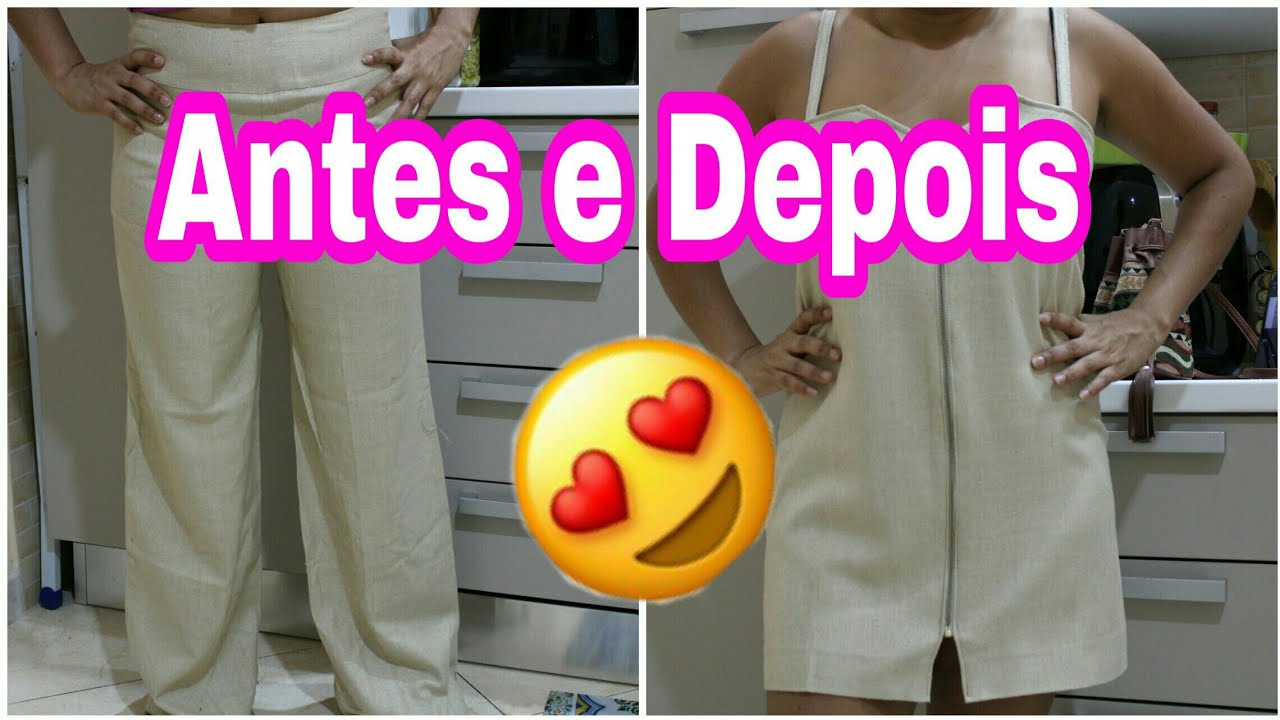 Como transformar calça de linho em um vestido tubinho / super facil