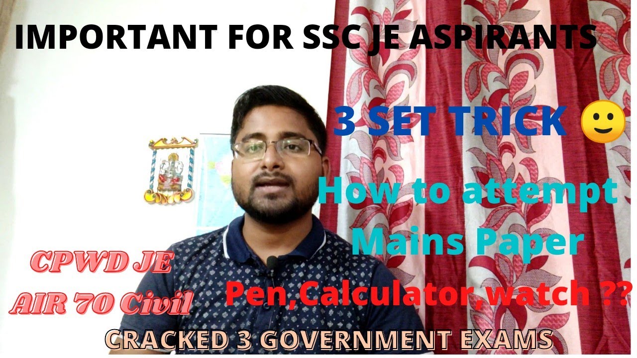 IMPORTANT SUGGESTIONS FOR SSC JE ASPIRANTS 🔥| SSC JE 2020 MAINS 💯|PEN,CALCULATOR,WATCH ?? |