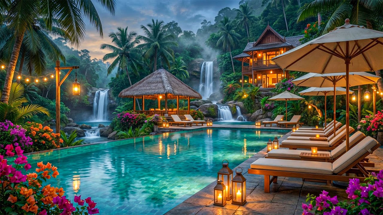 Serene Waterfall Haven | Calming Birdsongs for Productivity & Peaceful Moments 🌸💦