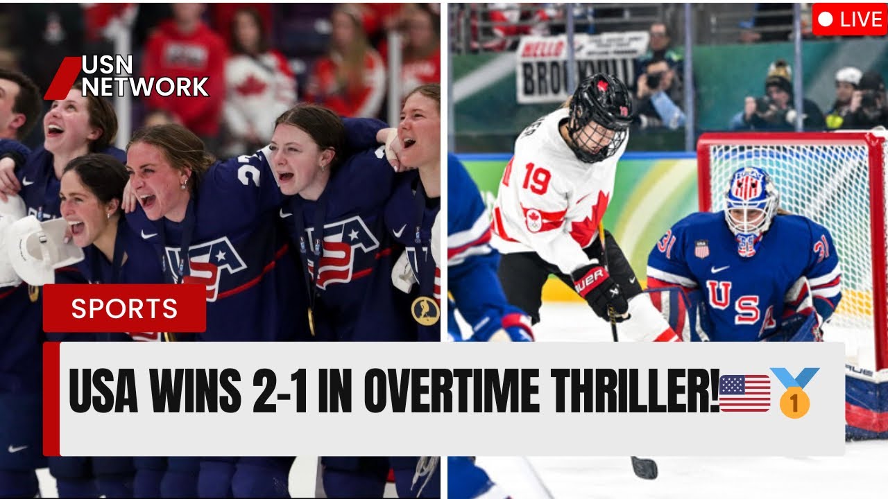USA Defeats Canada 2-1 in Overtime | Women’s Hockey Gold Medal Thriller🇺🇸🥇