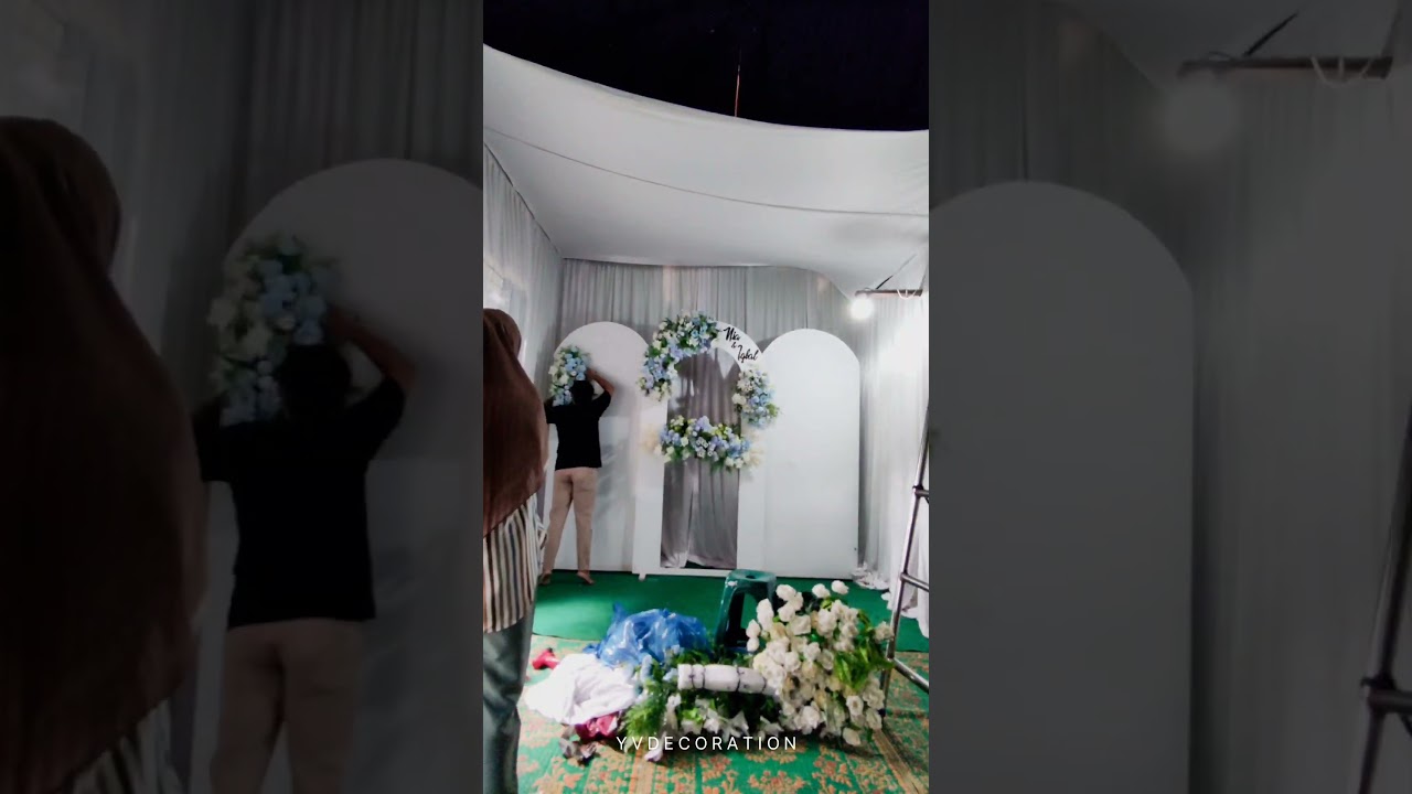 Cara pasang Dekorasi intimate wedding dalam rumah #dekorasi #prosesdekorasi #intimatewedding #shorts