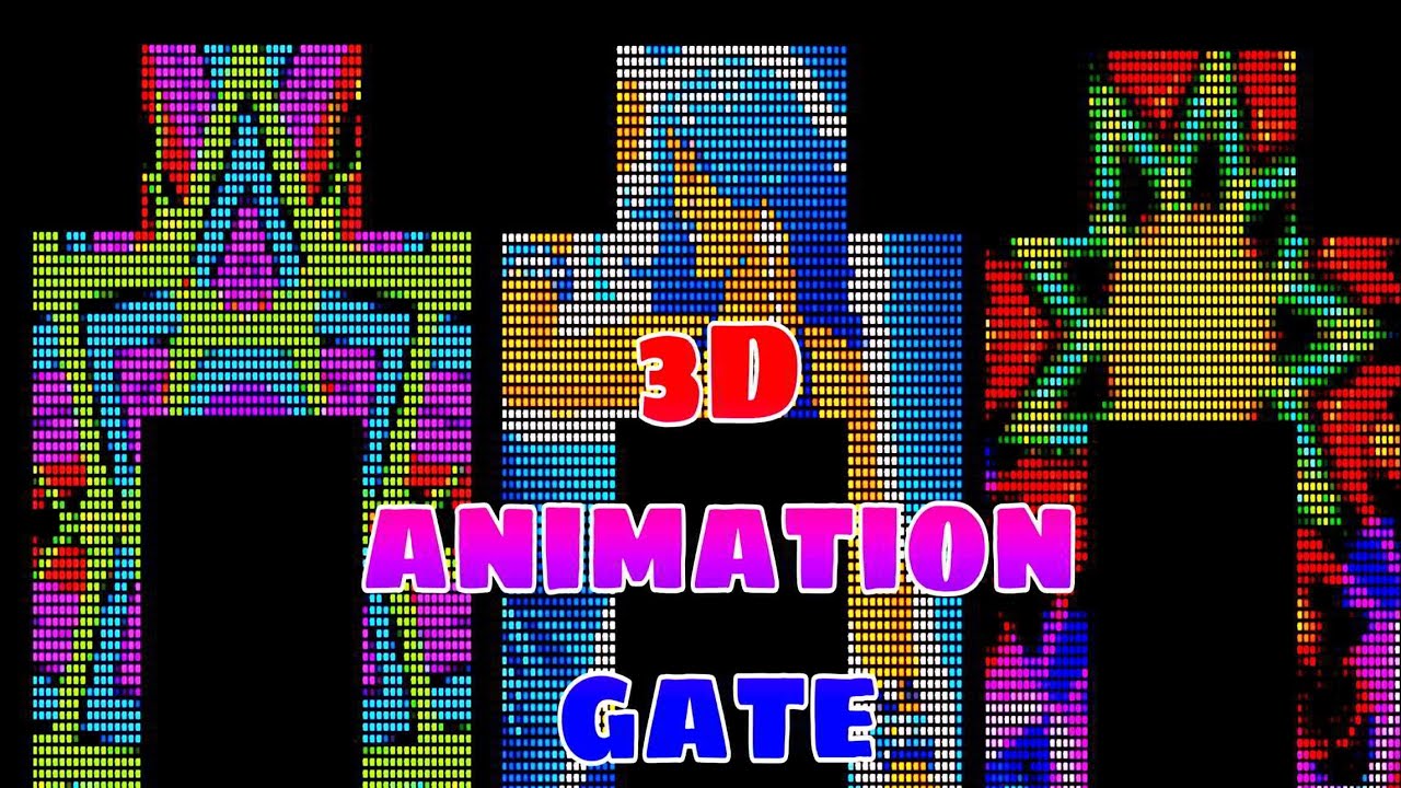 RGB PIXEL LED 3D animation gate 16x32(5 parts)