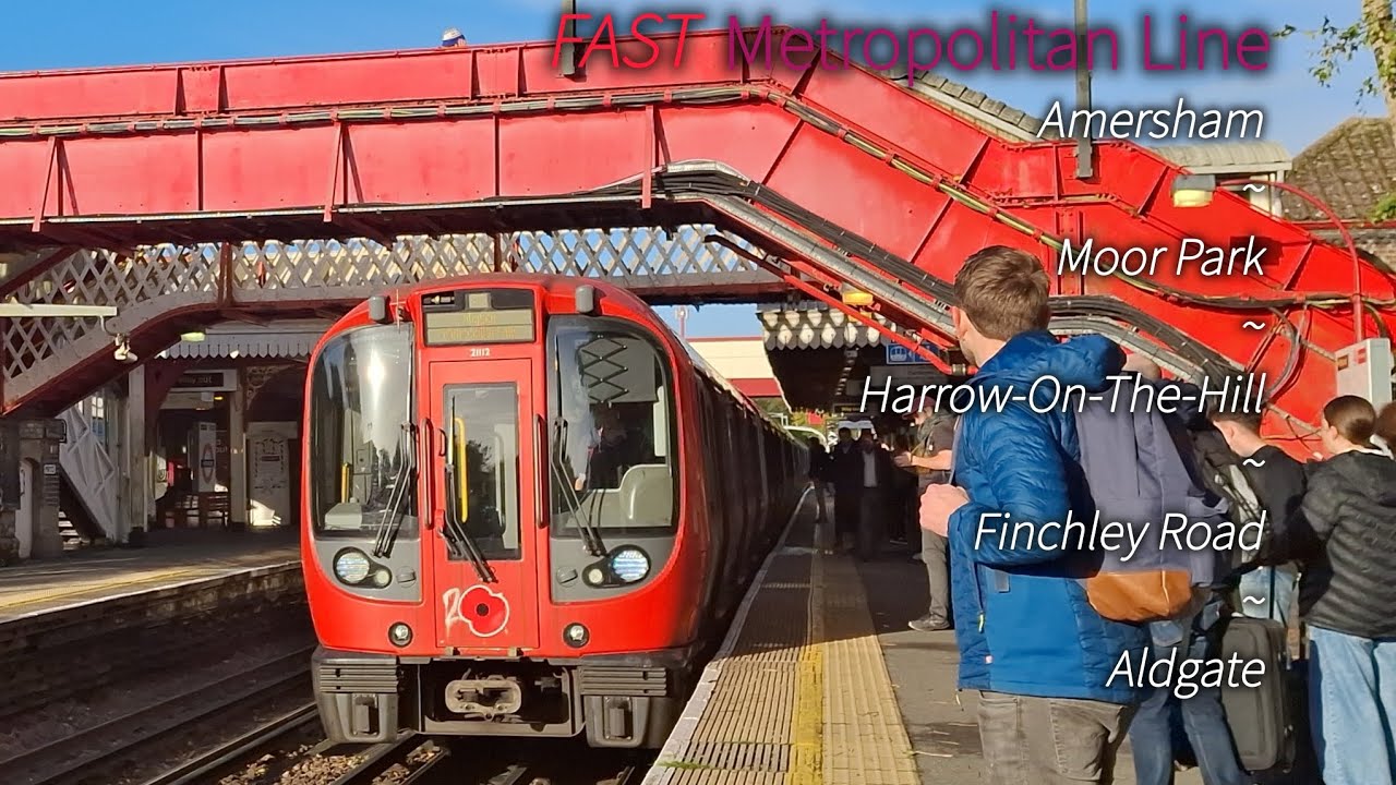 【Metro Fast | Time-lapse Side View】London Underground Metropolitan Line(Fast) Amersham ~ Aldgate