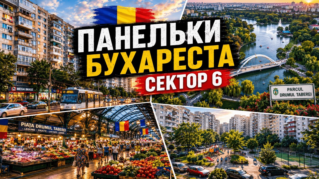 РУМЫНИЯ БУХАРЕСТ СЕКТОР 6 | Спальные районы, панельки, рынок, парк, метро