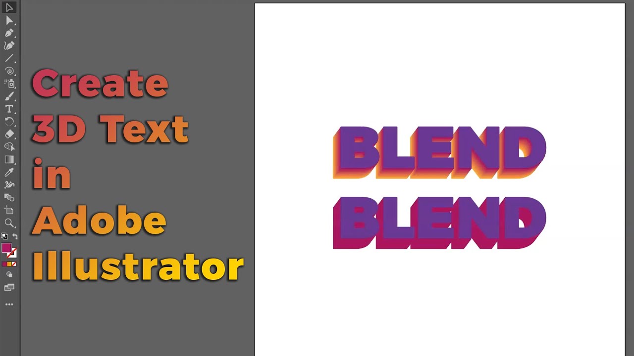 Create 3D Text in Illustrator with Blend Tool.