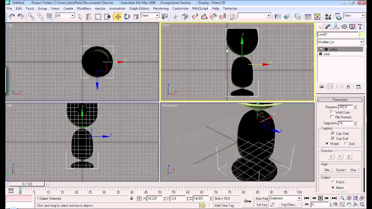 Lathe Modifier - Autodesk 3DS Max Lesson