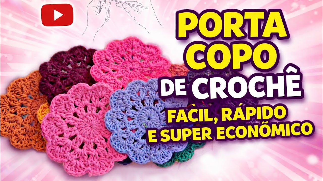 🧶 Porta copo de crochê, passo a passo Rápido fácil e Super Econômico 🧶 @NilmaCrochê 