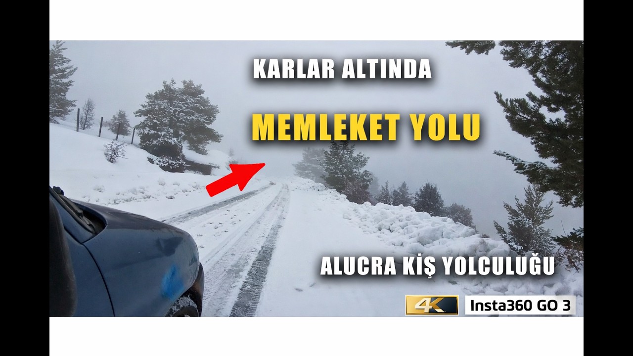 Alucra Topçam Mahallesinden Alucra Merkeze Kış Yolculuğu | Insta360 GO 3S ile 4K Kar Manzarası