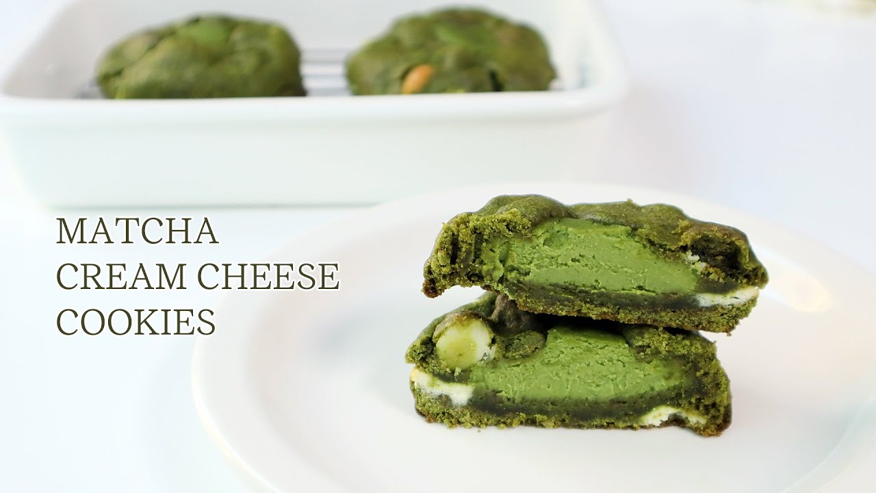 ENG) 쌉쌀한 생초콜릿 느낌, 말차 크림치즈 쿠키 만들기 Matcha Cookies