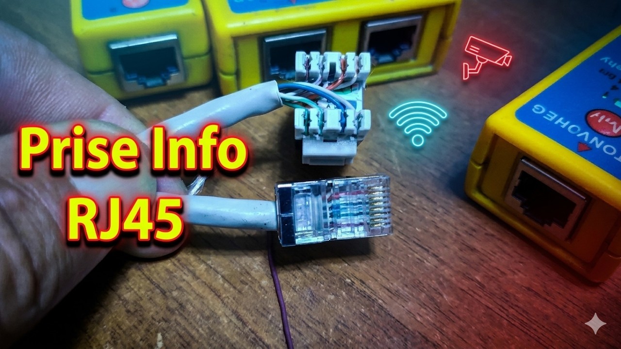 طريقة تركيب بريز و فيش ريزو على كابل الشبكة. fiche/prise infirmatique RJ45