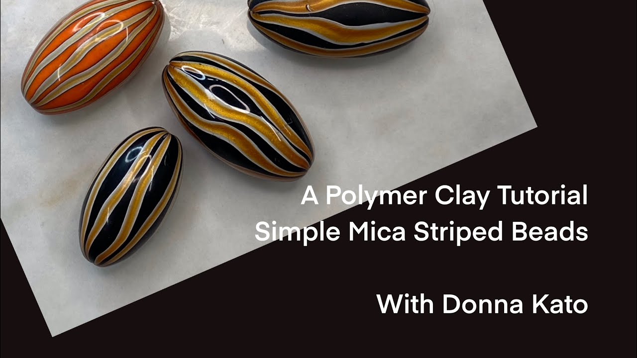 A Polymer Clay Tutorial: The Simple Mica Striped Bead