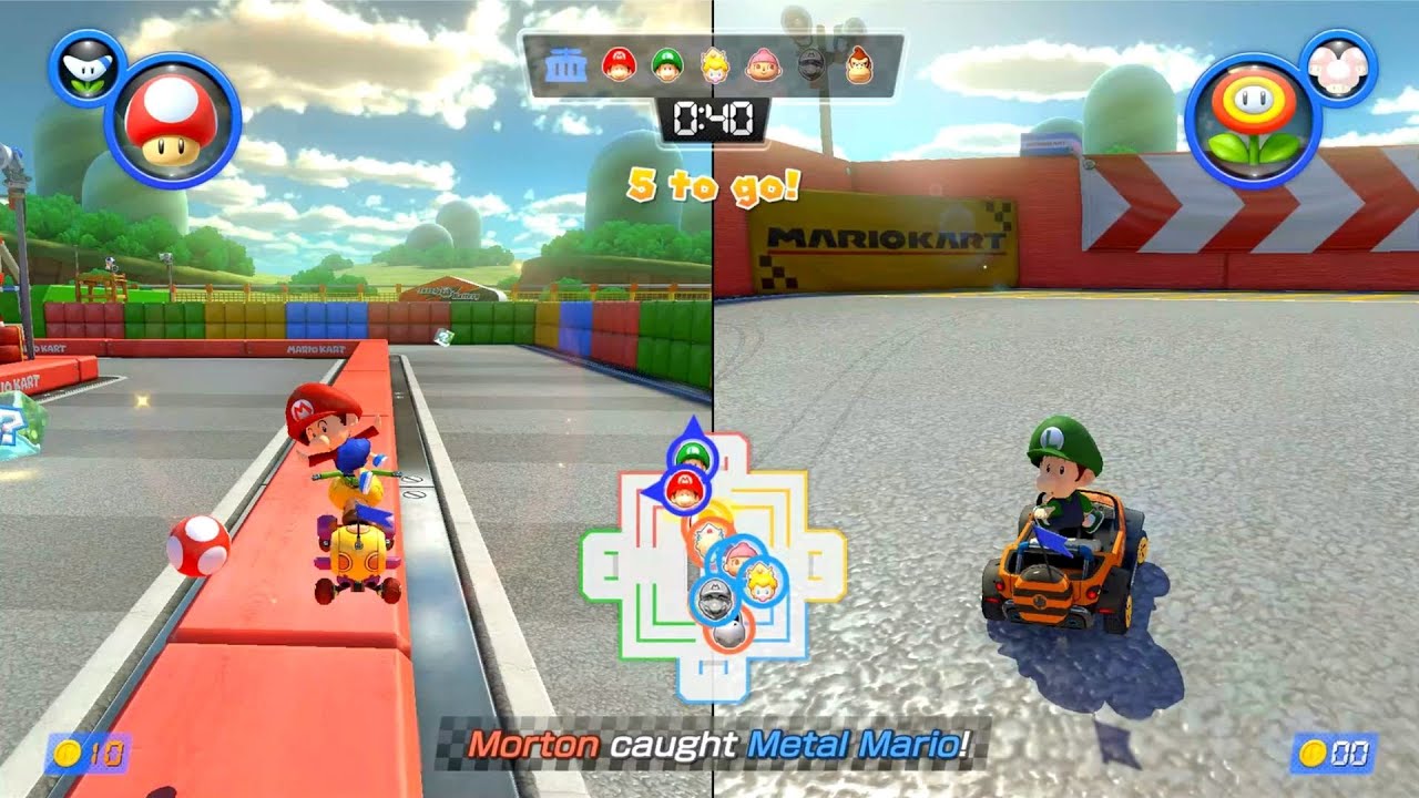 Mario Kart 8 Renegade Roundup as Baby Mario and Baby Luigi