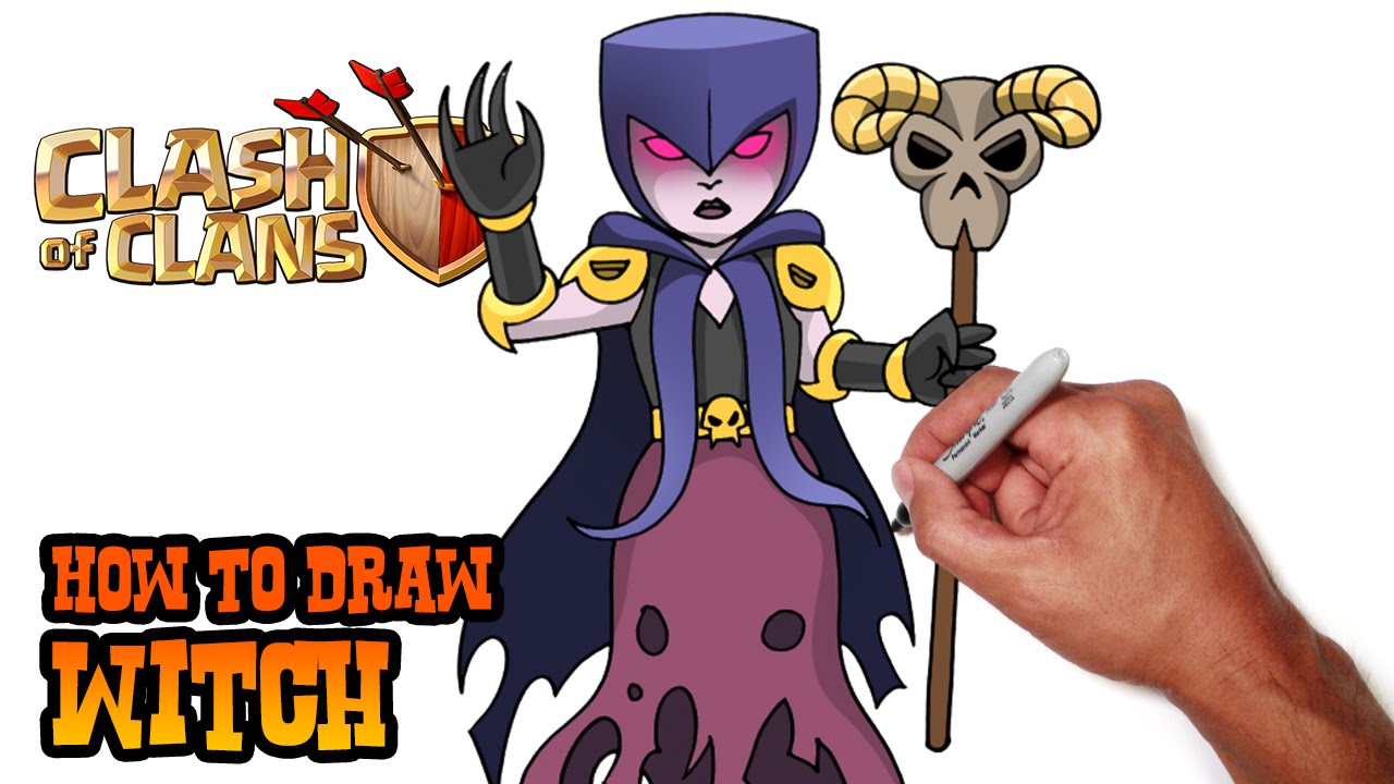 How to Draw Clash of Clans | Witch
