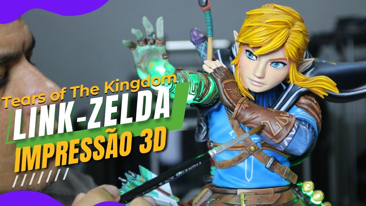 Link Zelda: Tears of the Kingdom - TOTK - Esculpido e imprimindo na impressora 3D