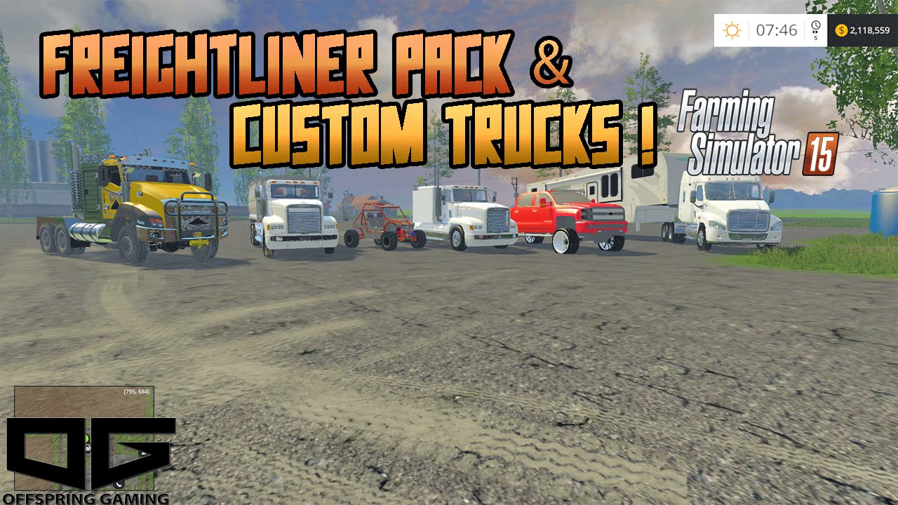 Farming Simulator 2015 Mods- Freightliner Semi Pack, RZR's, Custom Trucks and More!