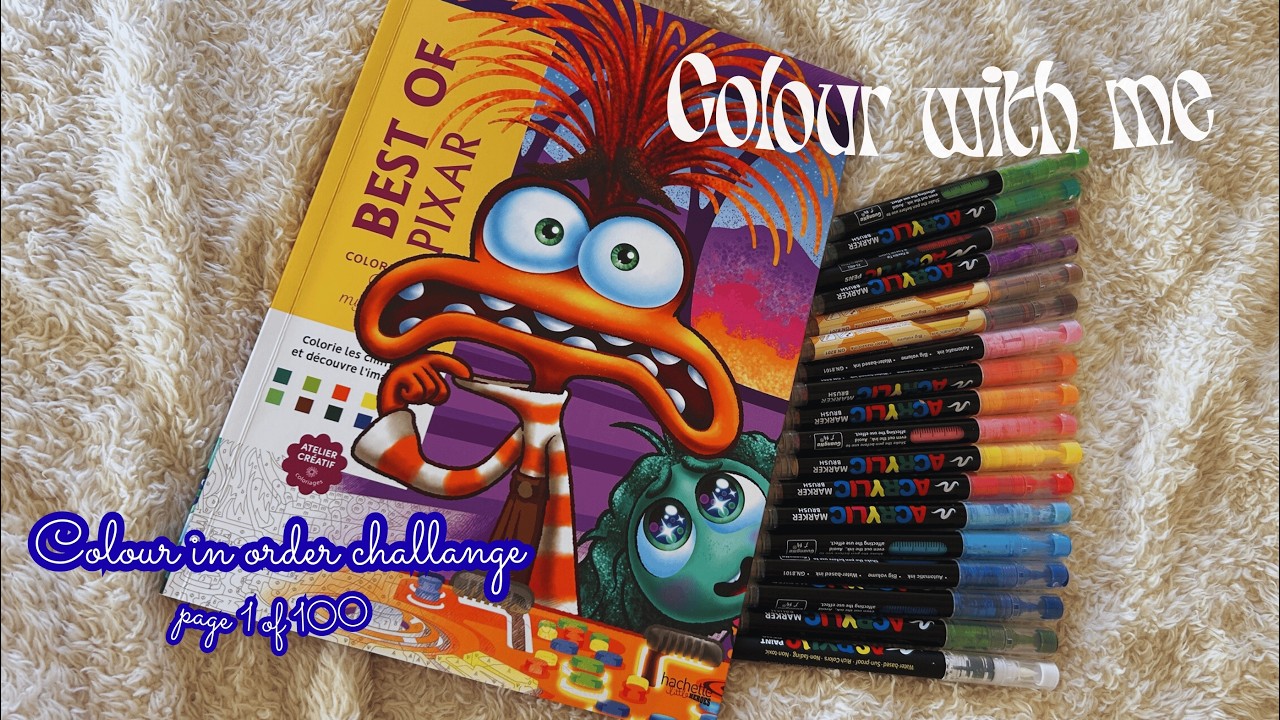 🖍️ Simple Coloring by Number | Best of Pixar Book Ep.1 | Cozy Relax Time #relaxandcolor