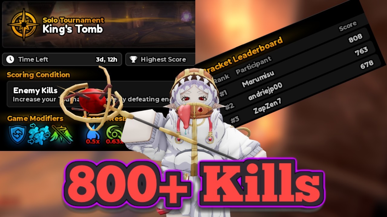 INITIAL STRAT (800+ Kills) Anime Expeditions Solo Tournament (Hydro Debuff)