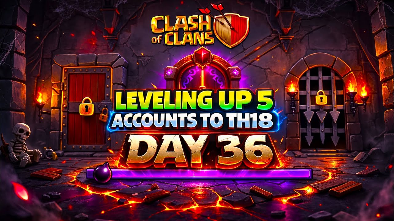 Clash of clans | Day 36 | Leveling Up 5 Accounts to TH18 | Town Hall 8