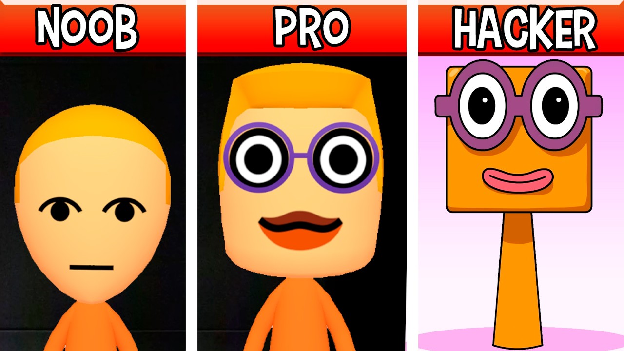 Mii Two OC (from Numberblocks) : Noob, Pro, HACKER! / (Incredibox Sprunki)