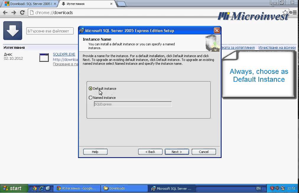 Microsoft SQL Server Express 2005 Install for Microinvest Software needs