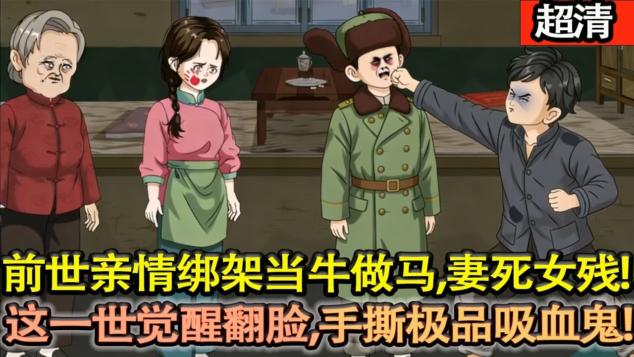 沙雕動畫【重生1980寒冬！前世被親情綁架當牛做馬，妻死女殘，全家吸血。這一世覺醒翻臉，手撕極品吸血鬼，護妻女虐渣渣，不爽就打！】#乖仔动画