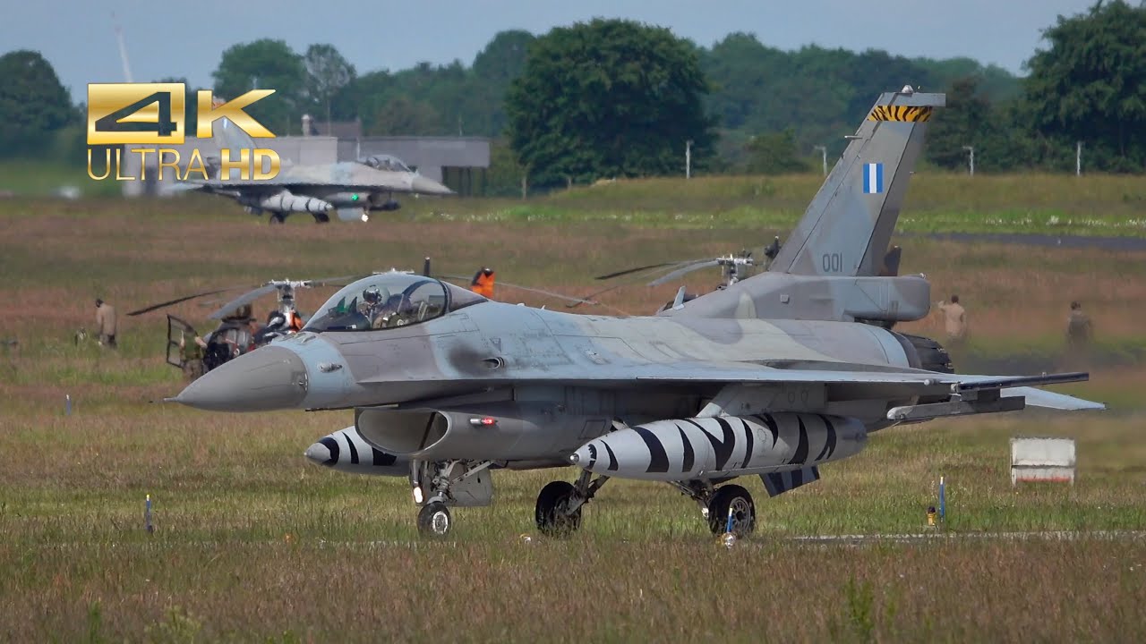 4 Lockheed Martin F-16/CJ & DJ Fighting Falcon Hellenic Air Force departure Jagel Airbase ETNS NTM24