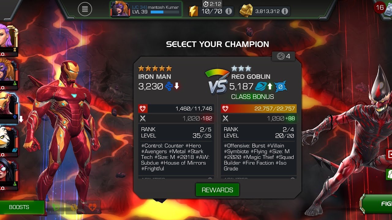 |IRAN MAN V⚔️S RED GOBLIN| GAME PLAY VIDEO MCOC GAMING| VIDEO WATCHING VIDEO\ GAME #game #marvel 