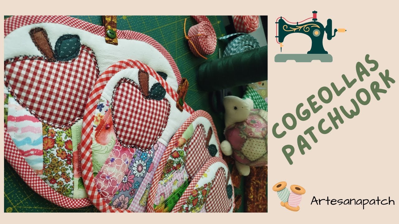 Cómo hacer un Cogeollas Manzana en Patchwork usando Retazos Manualidad en Tela