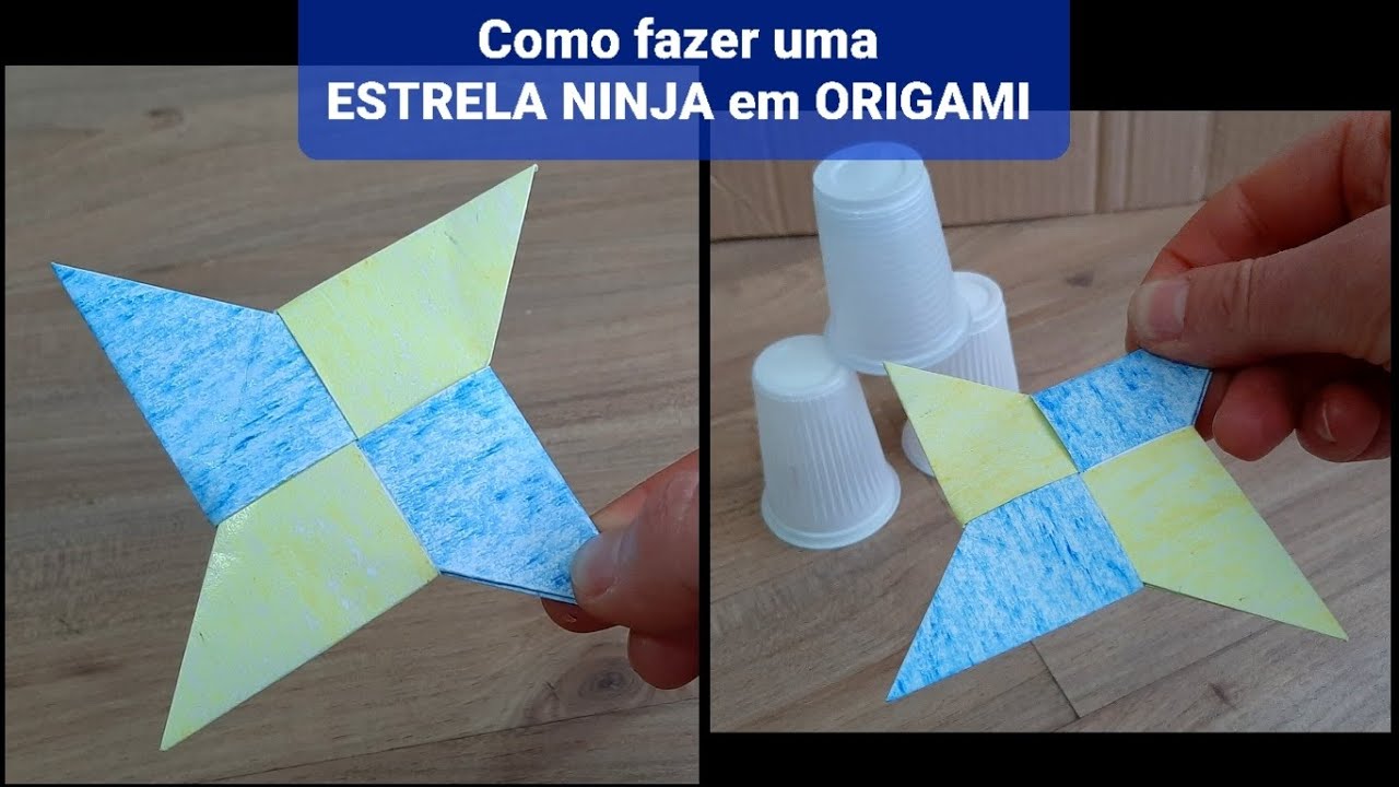 Como fazer uma ESTRELA NINJA de papel em ORIGAMI (shuriken) /How to make a paper NINJA STAR easy diy