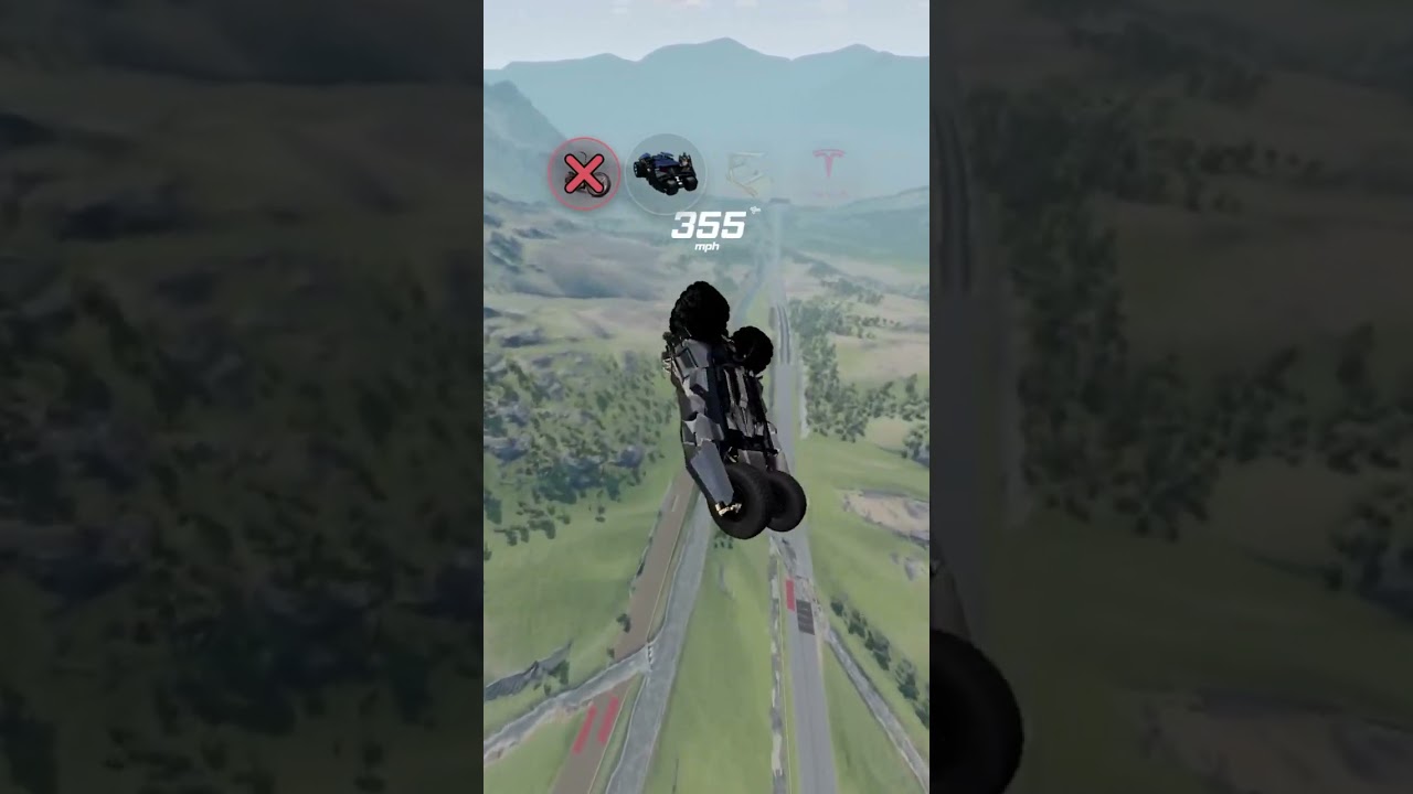 Vehicles 🆚 600 MPH Instant Acceleration Downhill #beamng #beamngdrive #beamroyale