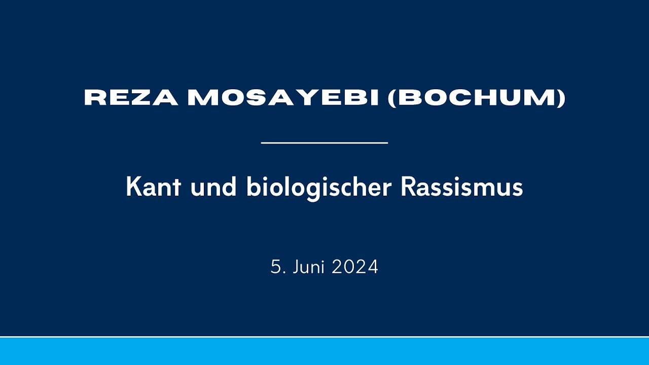 Reza Mosayebi: Kant und biologischer Rassismus