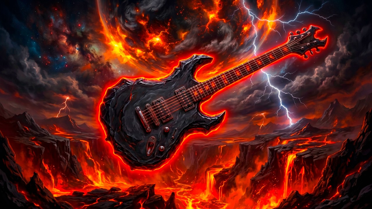 Electric Guitar Apocalypse | Volcanic Storm Metal Aesthetic