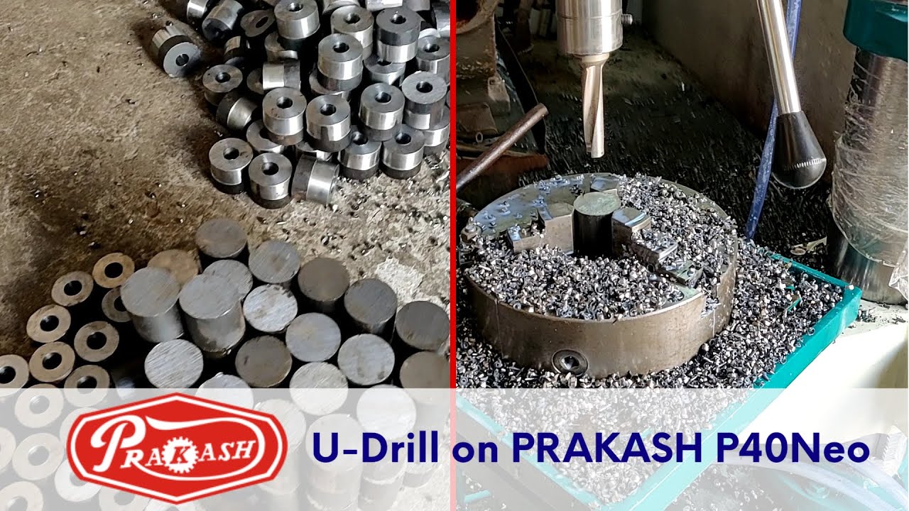 Drilling with U-Drill on specially made Allgeared Automatic Pillar Drill Machine for Mass Production