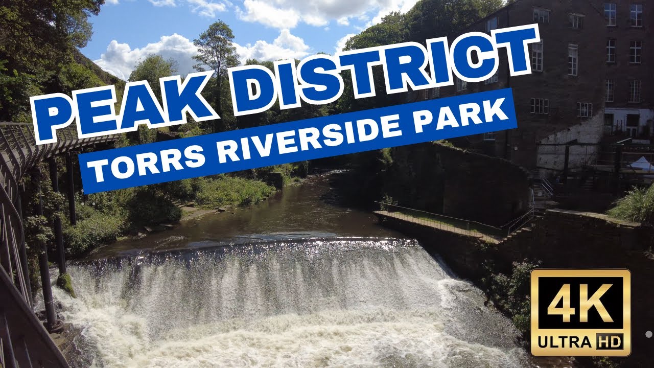 Peak District Walking Tour [4K] - Torrs Riverside Park, New Mills
