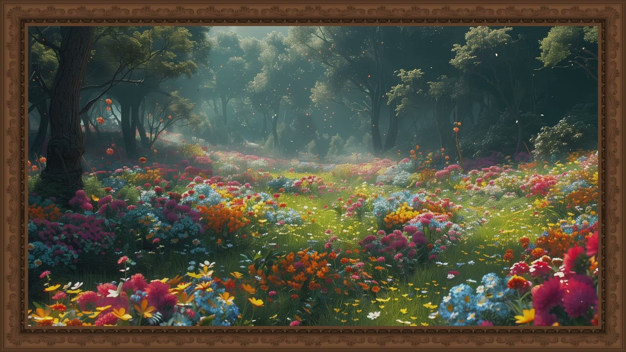 Artwork for TV | Framed Spring Nature Painting with Music | 30 Mins