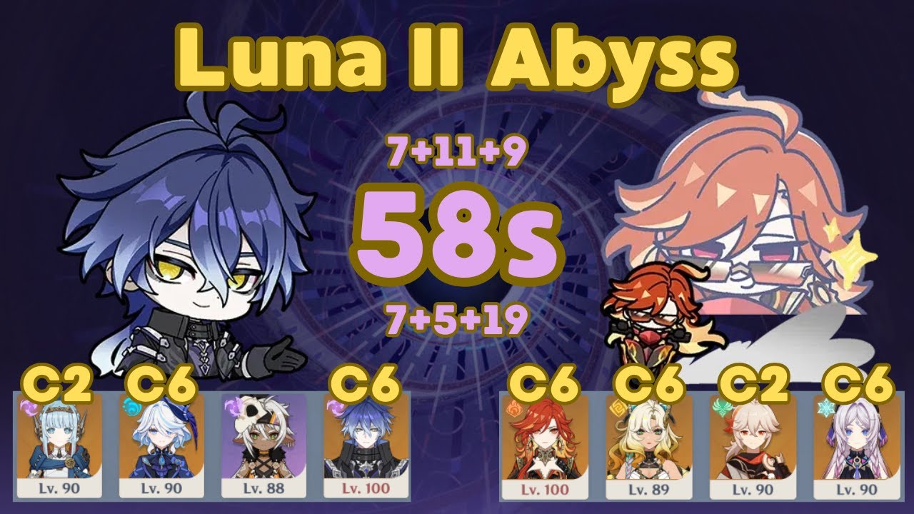 [6.1/Luna II Abyss] C6R5 Flins/Mavuika 58s Speedrun