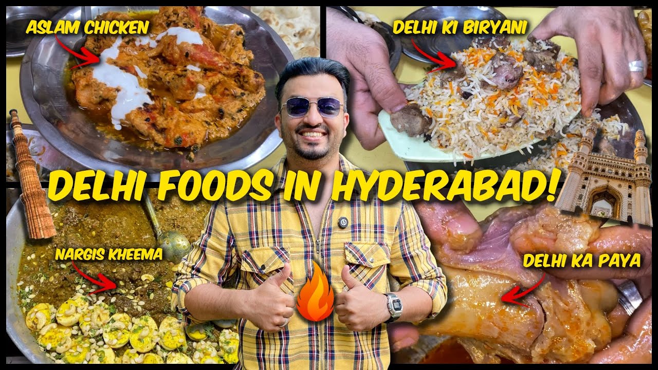 ASLAM BHAI KA CHICKEN, NARGIS KHEEMA, etc. | Exploring Authentic Delhi Foods in Hyderabad!