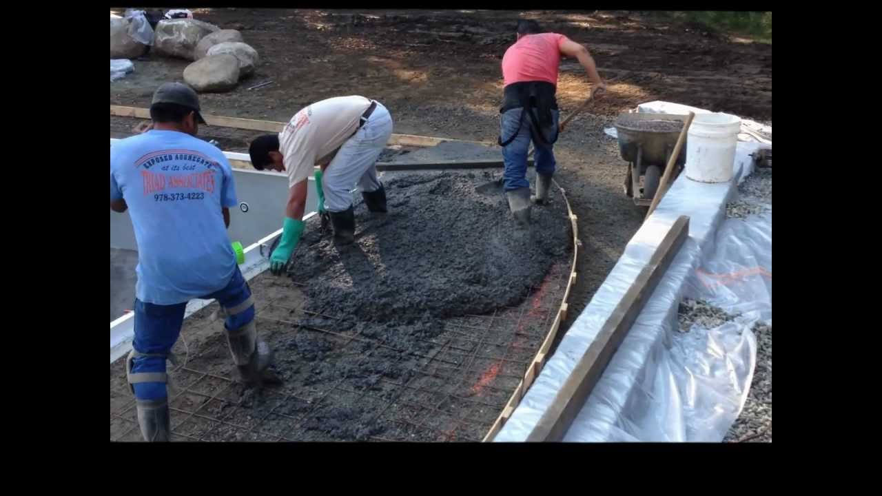 Exposed Aggregate Pool Deck Instalation Merrimac MA