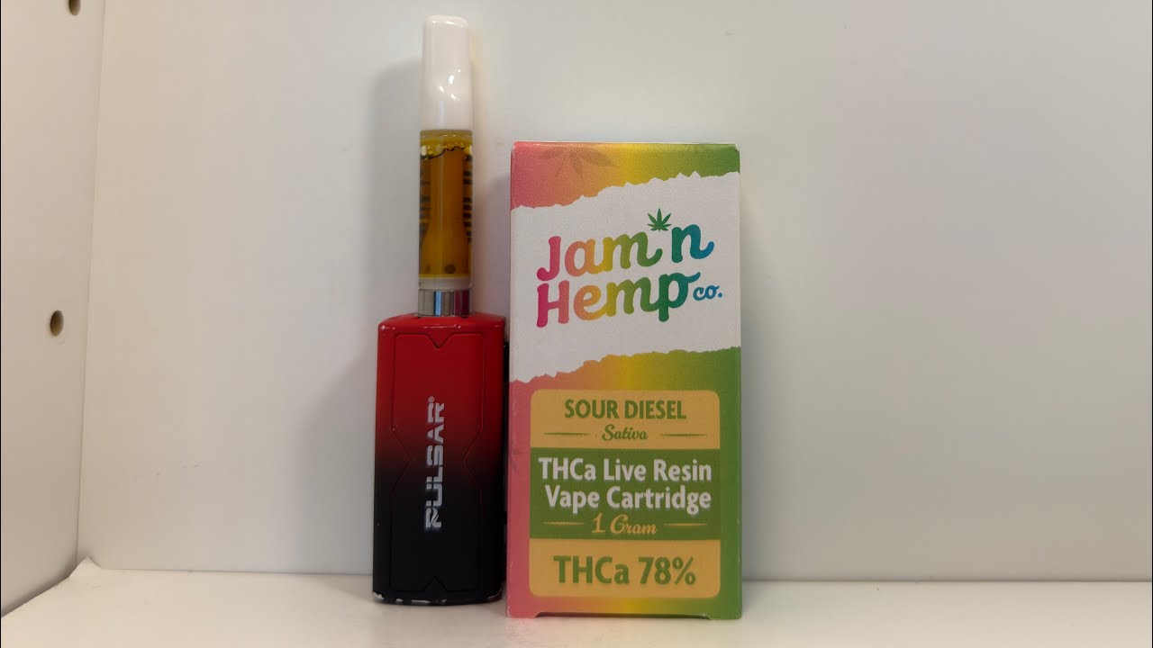 Jam N Hemp Co THCA Live Resin High Potency Cart Sour Diesel Sativa Yeat Style