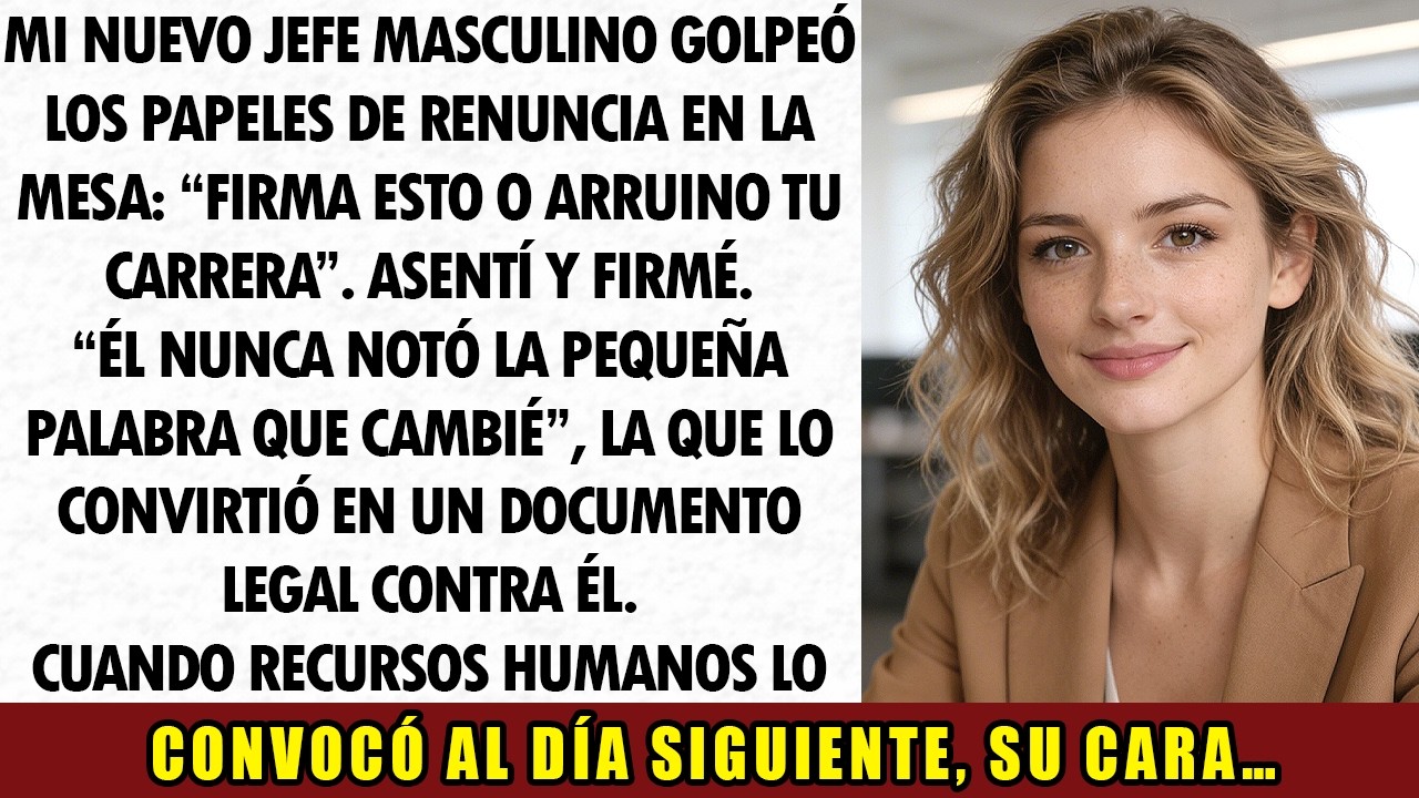 MI NUEVO JEFE MASCULINO ME FORZÓ A FIRMAR LA CARTA DE RENUNCIA, PERO LO QUE REALMENTE FIRMÉ FUE