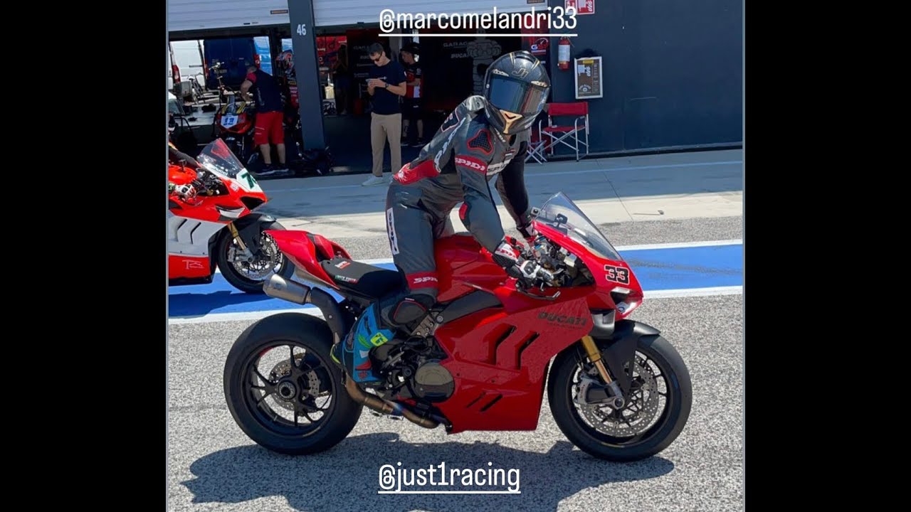 Marco Melandri, Misano On board  Ducati Panigale V4 stradale sotto 1.40 in scia a Michele Pirro