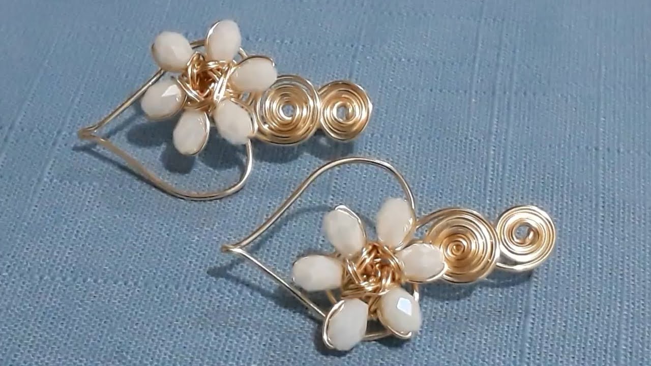 Aretes De corazón con flor, Alambrismo