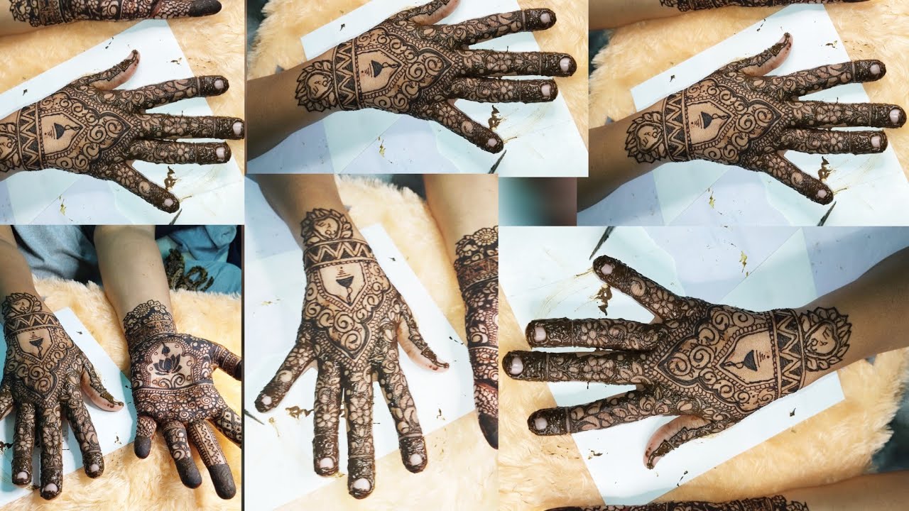  Artistic Symmetry: Full Hand Henna with Lotus Motifs bridalmehndi#mehndi #hennatatto #viral 
