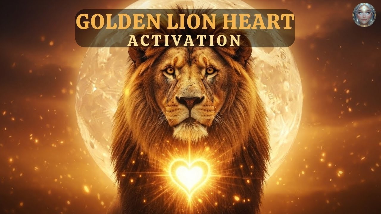 Golden Lion Heart Activation 🌕 Leo Full Moon Energy for Inner Power, Heart Chakra Awakening Music
