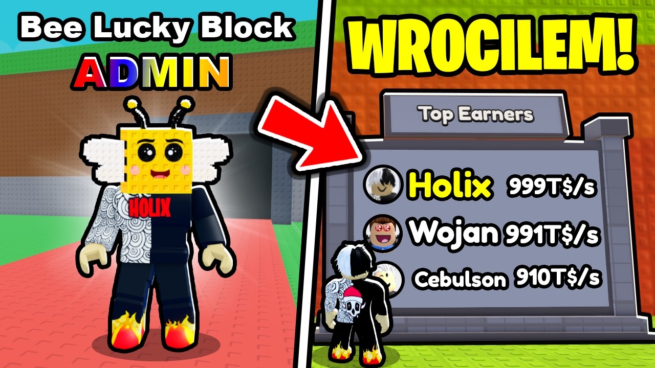 DZIĘKI ADMINOWI WR&Oacute;CIŁEM DO TOPKI w BE A LUCKY BLOCK!